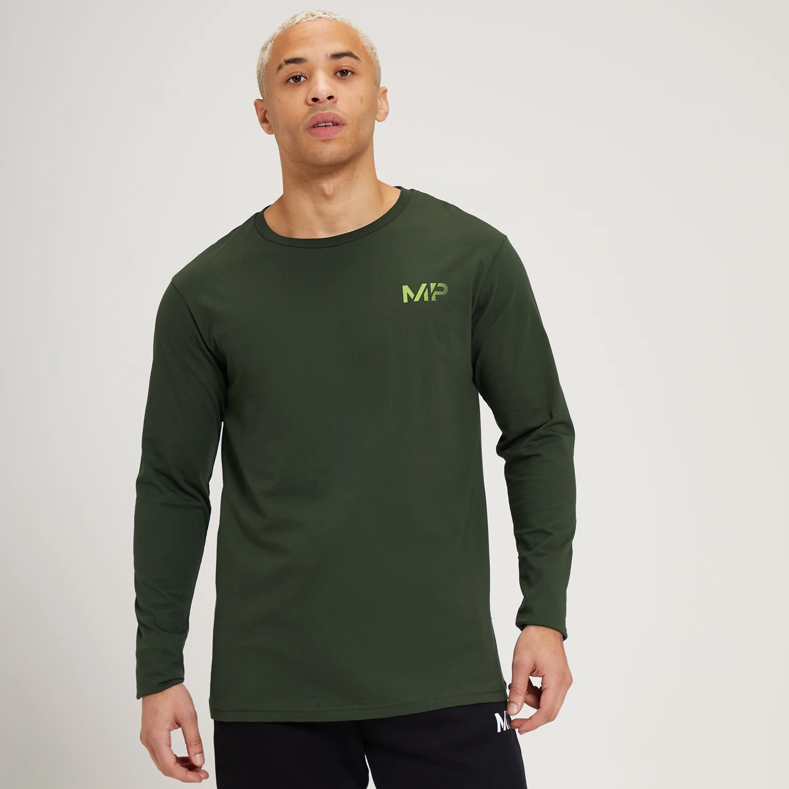 Męski T-shirt z długim rękawem z kolekcji Fade Graphic MP – ciemnozielony - XXS Obraz 1