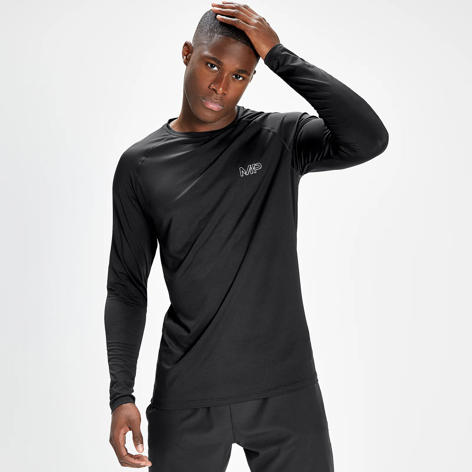 Męski T-shirt treningowy z długim rękawem z kolekcji Infinity Mark Graphic MP – czarny - XXS Obraz 1