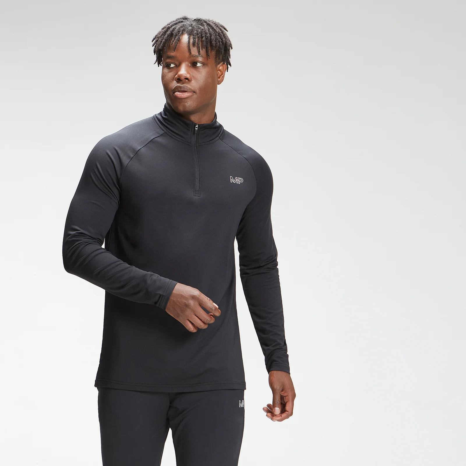 MP Men's Repeat Mark Graphic Training 1/4 Zip - Black - XXS Obraz 1
