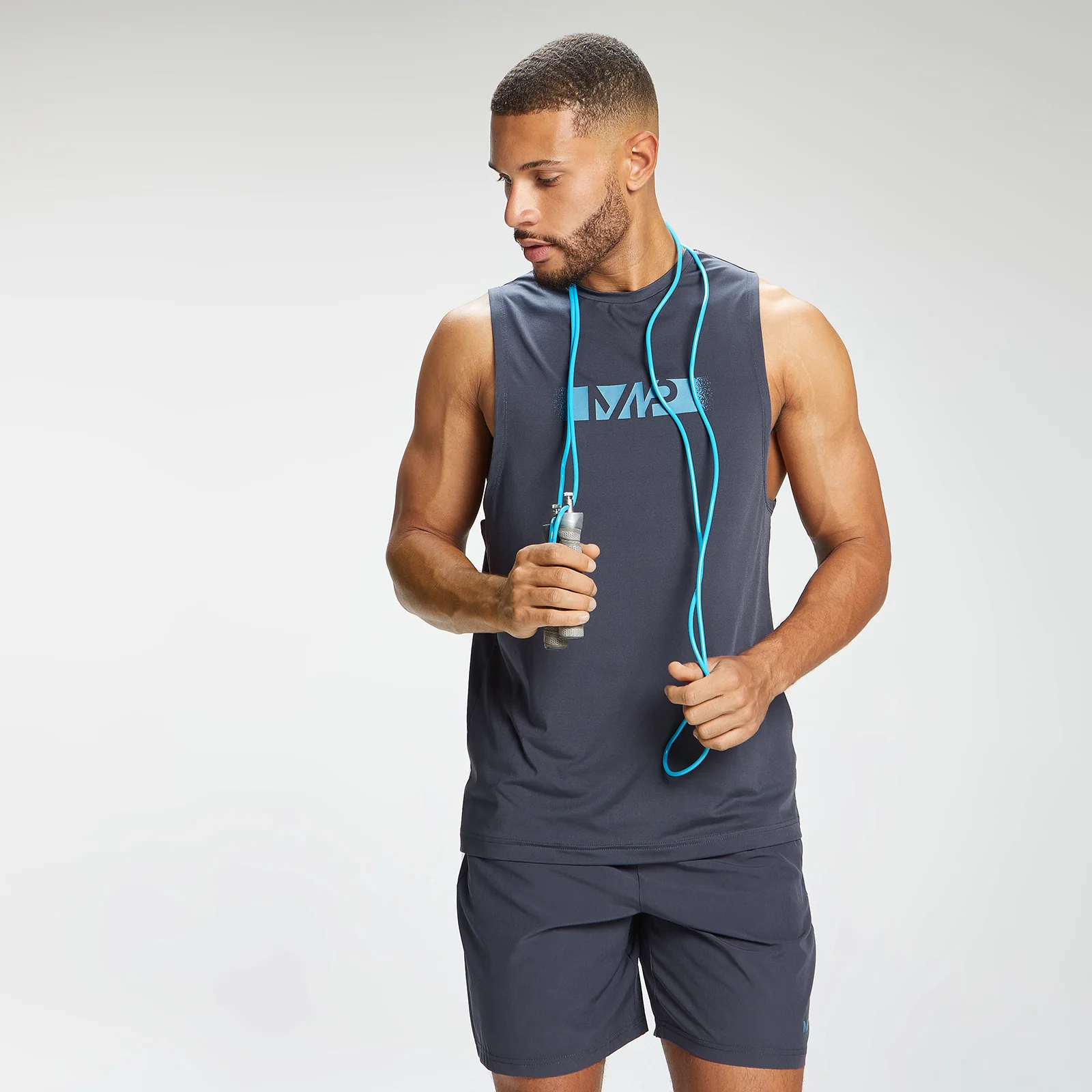 Męska koszulka treningowa bez rękawów z nadrukiem z kolekcji Graffiti Graphic MP – grafitowa - XXS Obraz 1