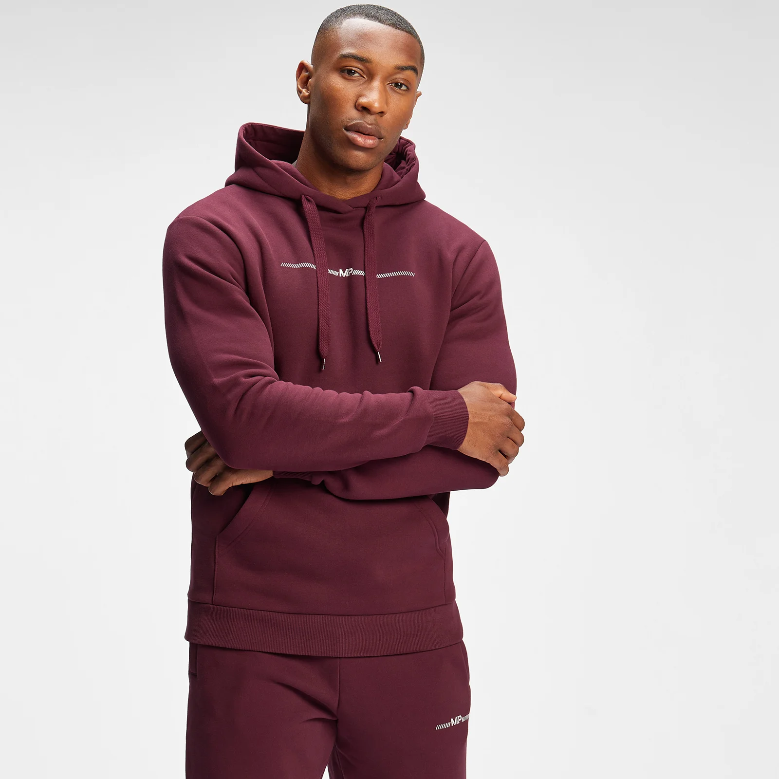 MP Men's Mini Mark Graphic Hoodie - Merlot - XXS Obraz 1