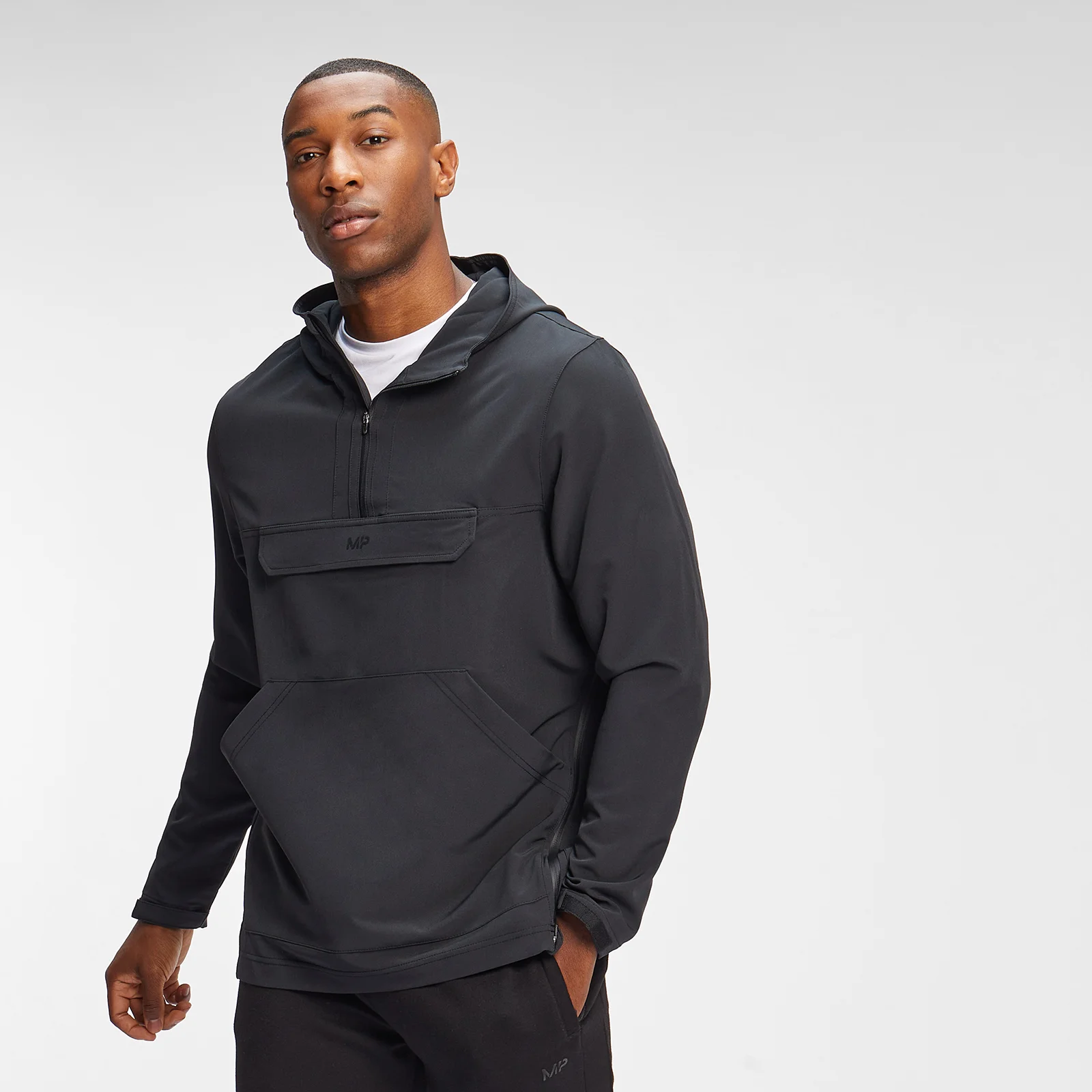 MP Men's Hooded Cagoule - Black - XXS Obraz 1