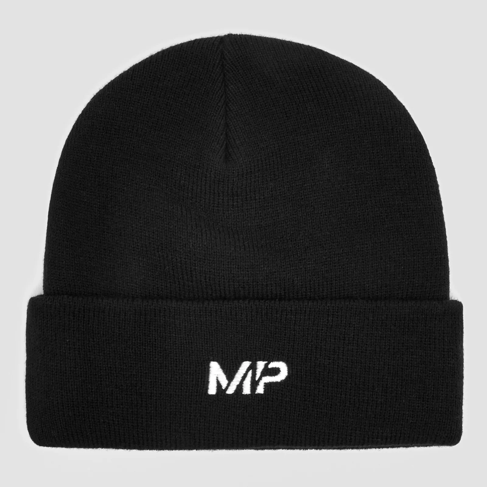 MP Embroidered Logo Beanie Hat - Black/White Obraz 1