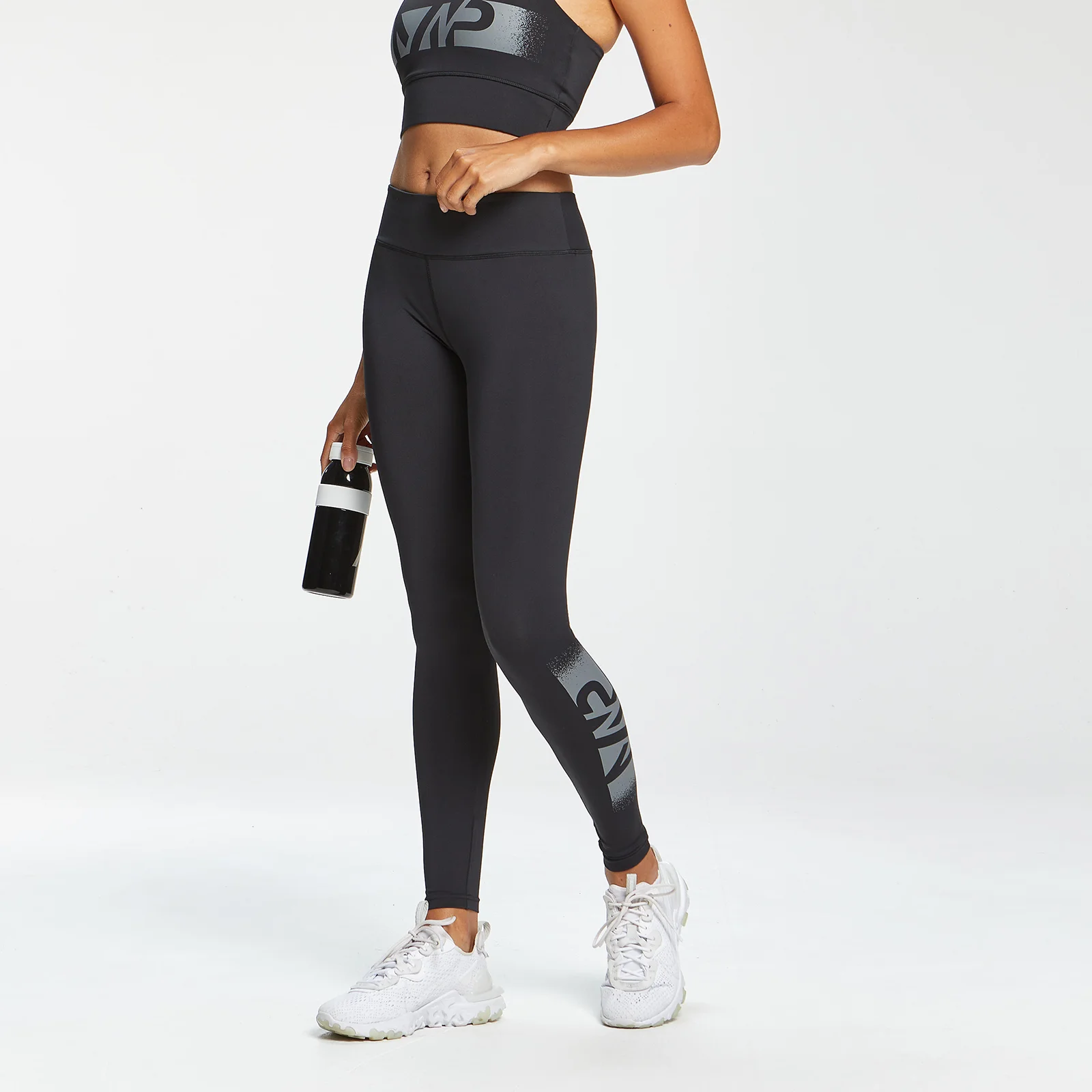 Damskie legginsy treningowe z kolekcji MP Graffiti Graphic – czarne - XXS Obraz 1