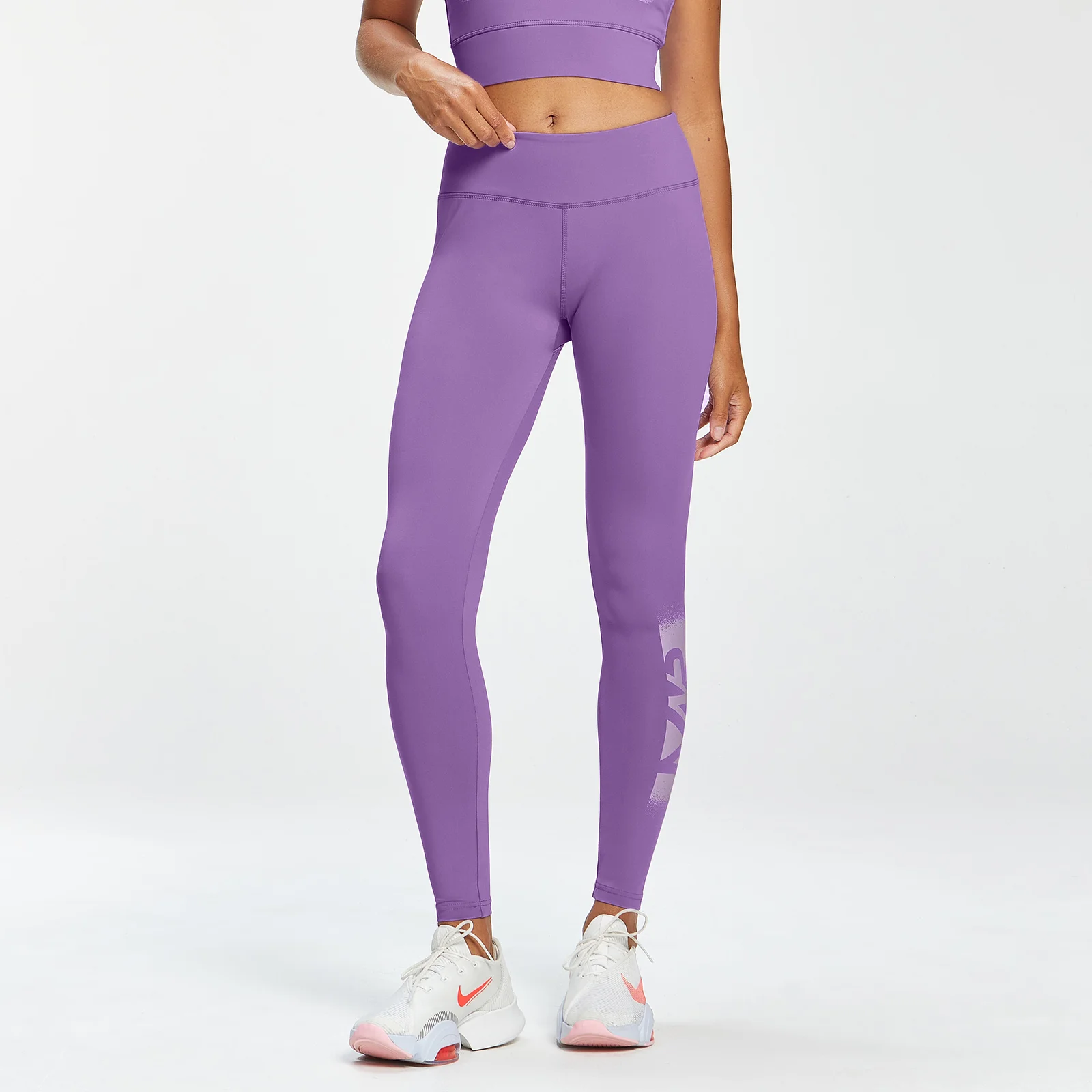 Damskie legginsy treningowe z kolekcji MP Graffiti Graphic – Deep Lilac - XXS Obraz 1