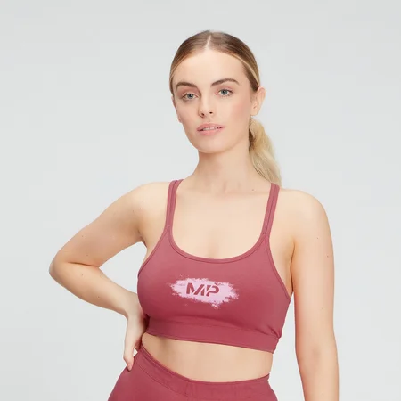 Damski stanik sportowy z kolekcji MP Chalk Graphic – Berry Pink