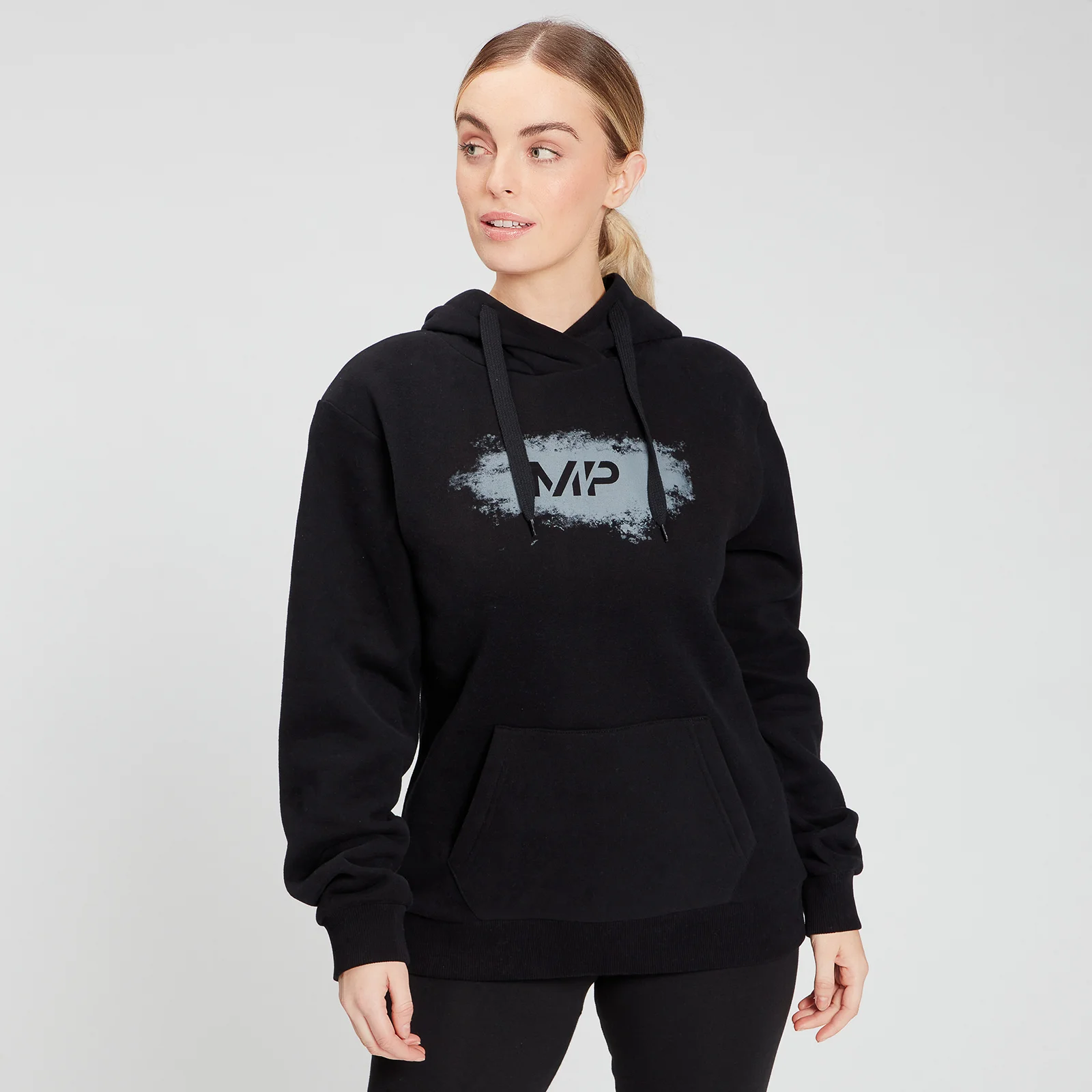 MP Women's Chalk Graphic Hoodie - Black - XXS Obraz 1