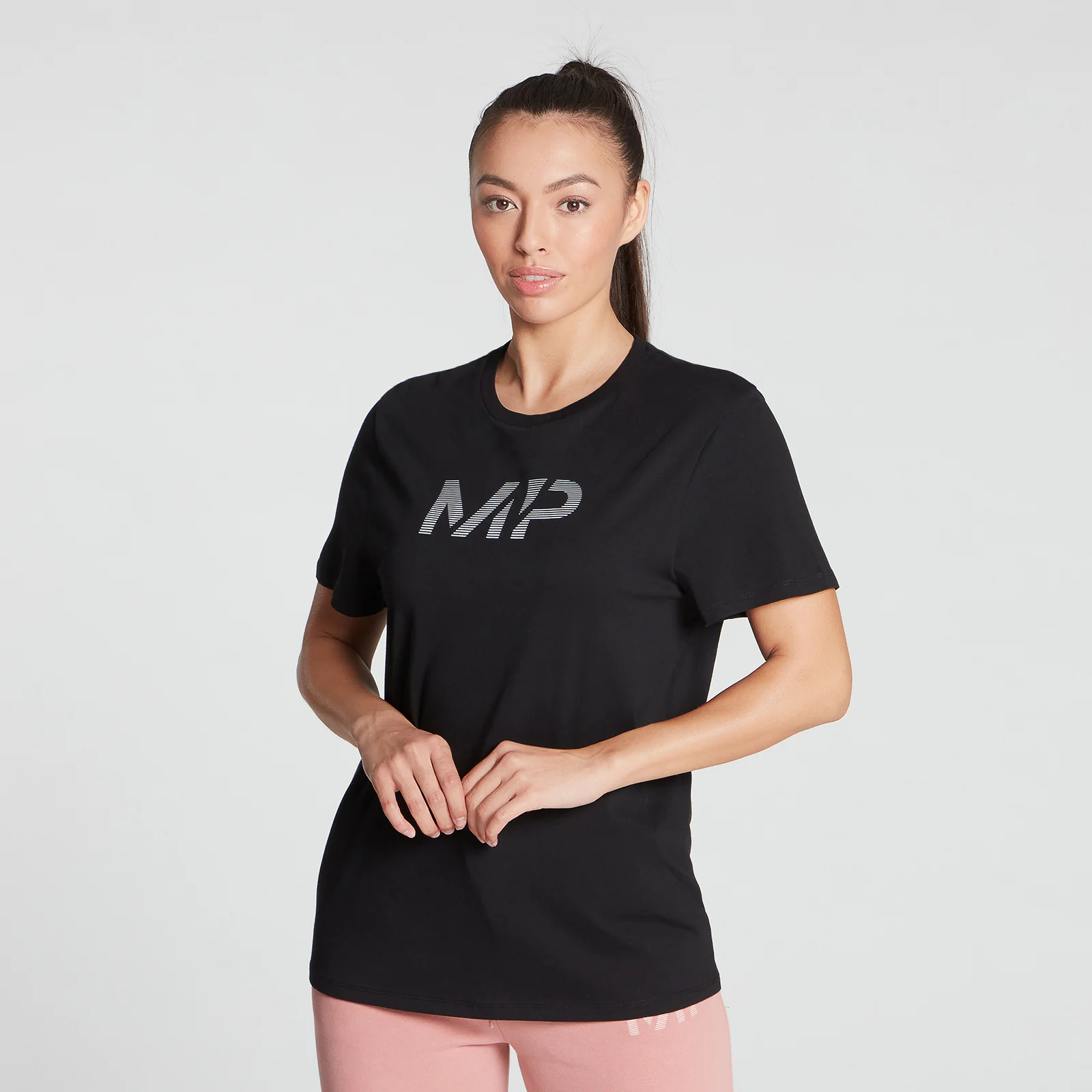 MP Women's Gradient Line Graphic T-Shirt - Black - XXS Obraz 1
