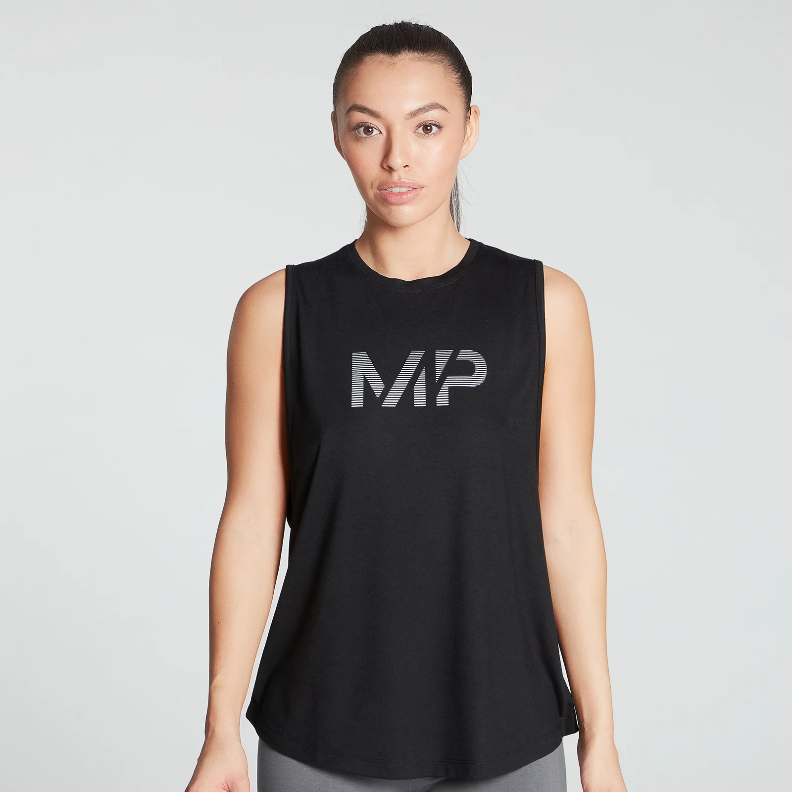 MP Women's Gradient Line Graphic Drop Armhole Vest - Black - XXS Obraz 1