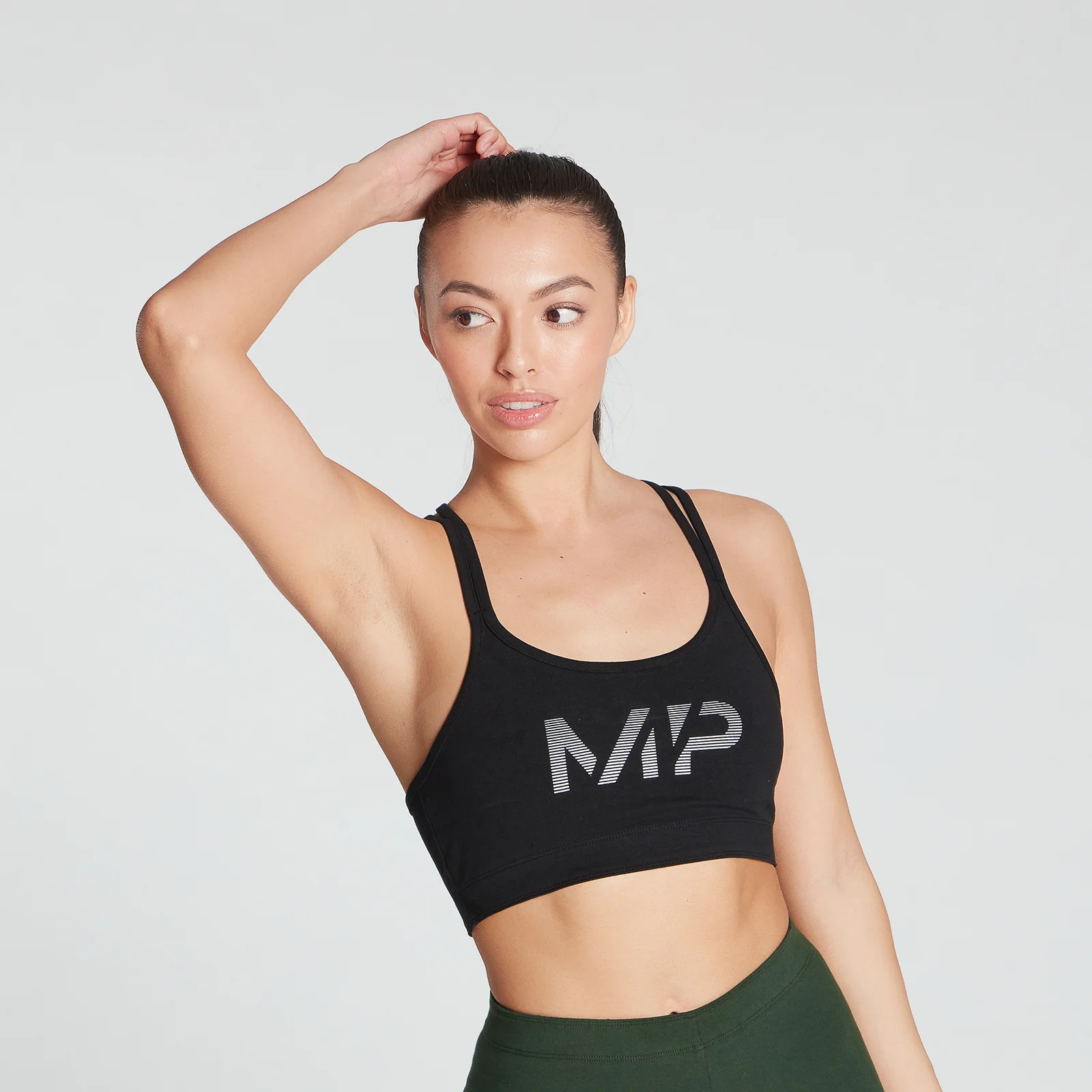 MP Women's Gradient Line Graphic Sports Bra - Black - XXS Obraz 1