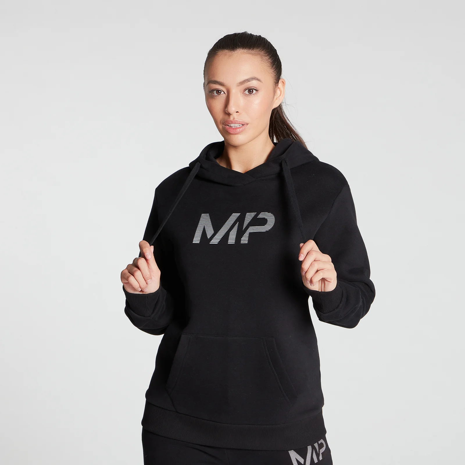 MP Women's Gradient Line Graphic Hoodie - Black - XXS Obraz 1