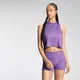 Damska krótka koszulka treningowa bez rękawów z kolekcji MP – Deep Lilac