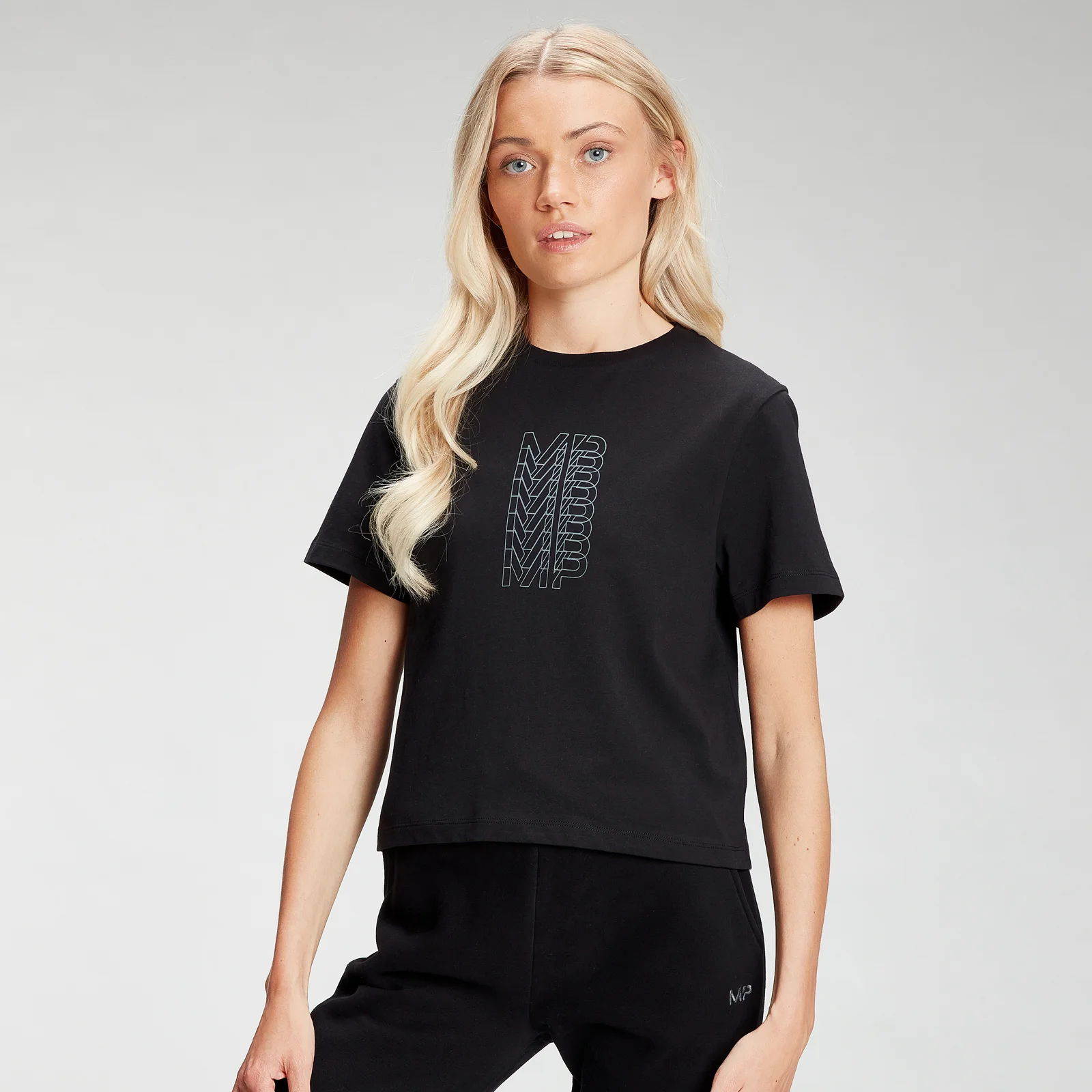 Damski krótki T-shirt z kolekcji MP – czarny - XXS Obraz 1