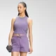 Damski krótki prążkowany podkoszulek z kolekcji MP – Smokey Purple
