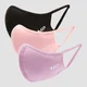 Maska ochronna na twarz z kolekcji Curve MP (trójpak) – czarna / Geranium Pink / lila