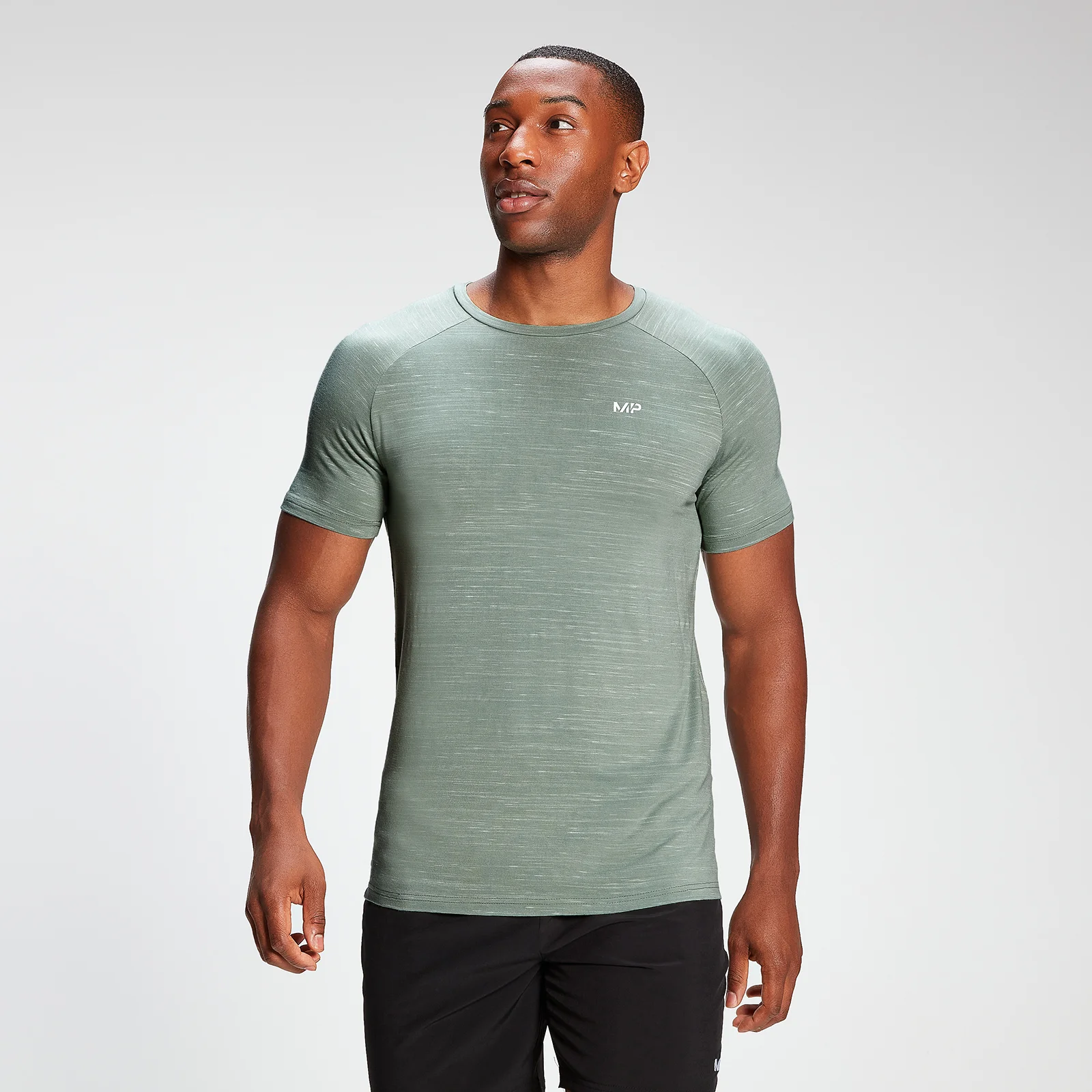 MP Men's Performance Short Sleeve T-Shirt - Pale Green Marl - XXS Obraz 1