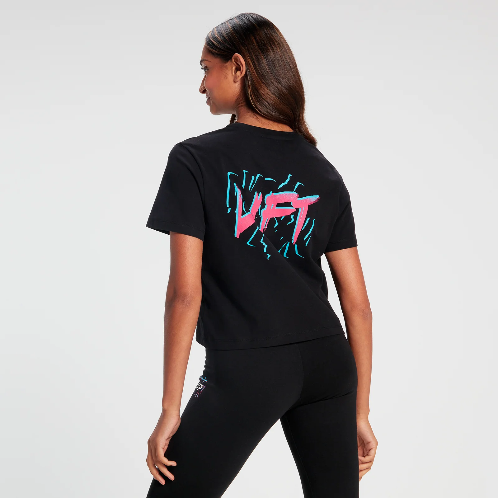 Damska krótka koszulka z krótkimi rękawami Retro Lift MP – czarna - XXS Obraz 1