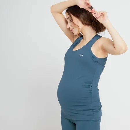 Ciążowa koszulka bez rękawów z kolekcji Power Maternity MP – Dust Blue