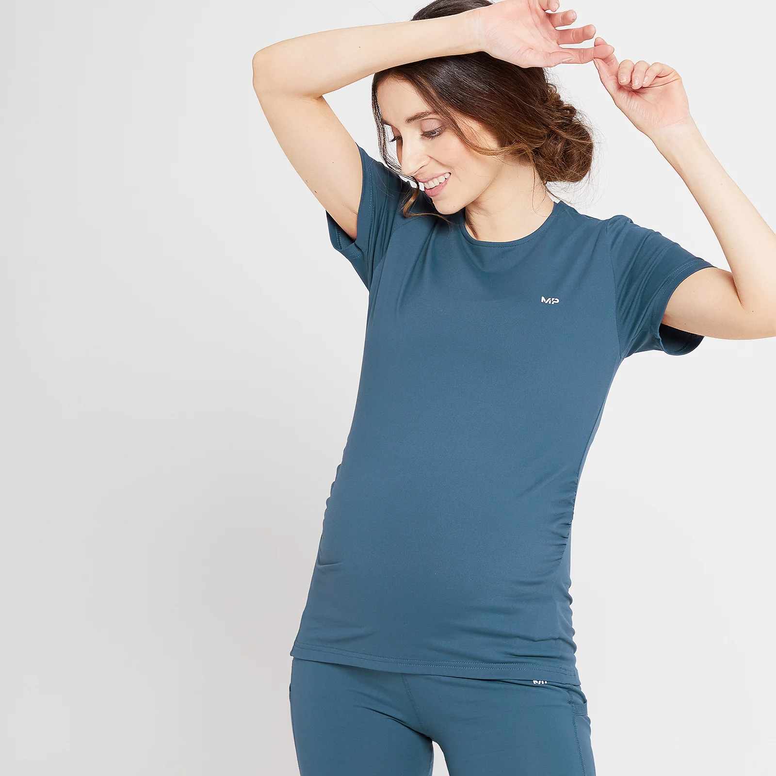 Ciążowa koszulka z krótkim rękawem z kolekcji Power Maternity MP – Dust Blue - XS Obraz 1