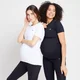 Wielopak – ciążowa koszulka z krótkim rękawem z kolekcji Power Maternity MP – czarna / biała