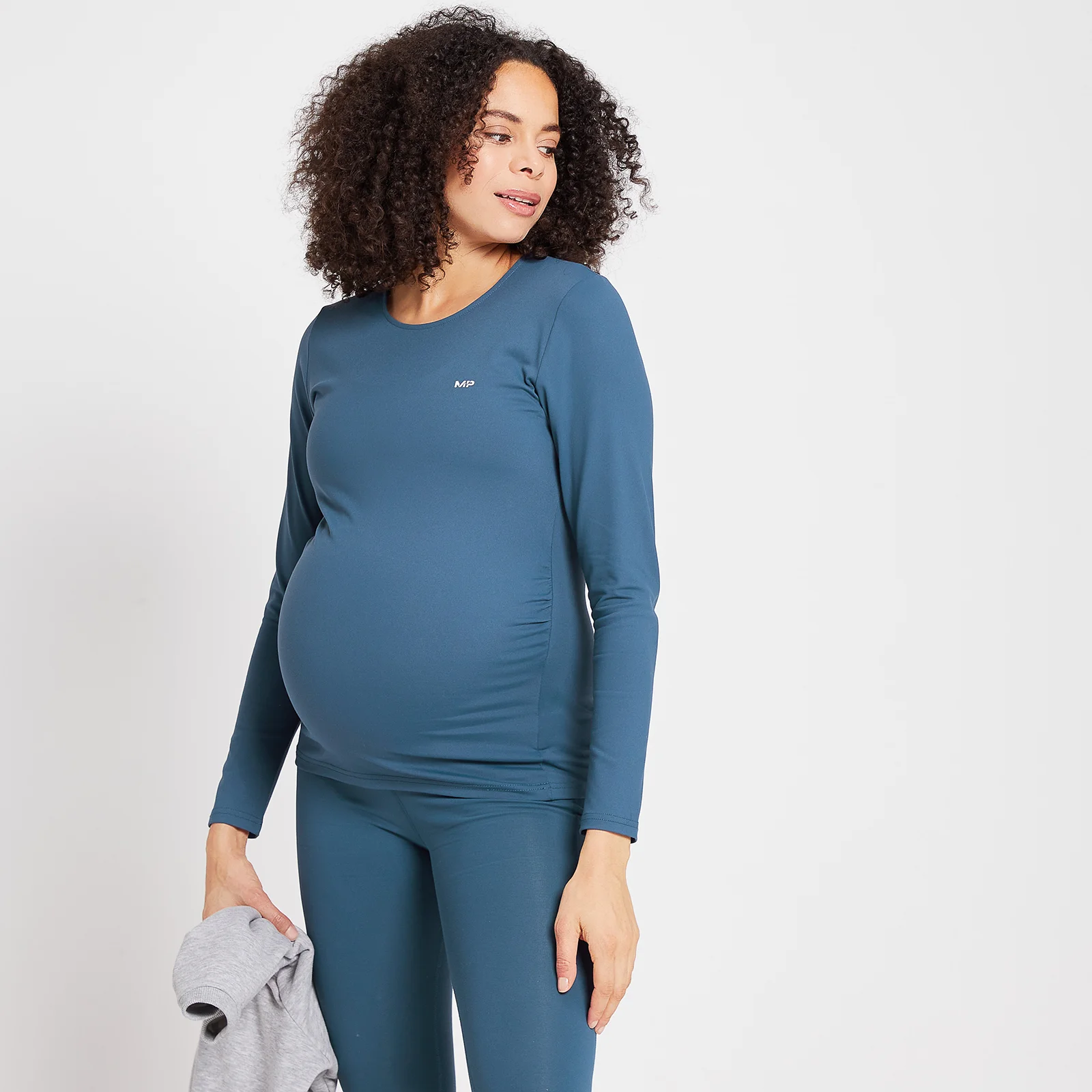 Ciążowa koszulka z długim rękawem z kolekcji Power Maternity MP – Dust Blue - XS Obraz 1
