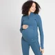 Damska bluza ciążowa z suwakiem 1/4 z kolekcji Maternity MP – Dust Blue