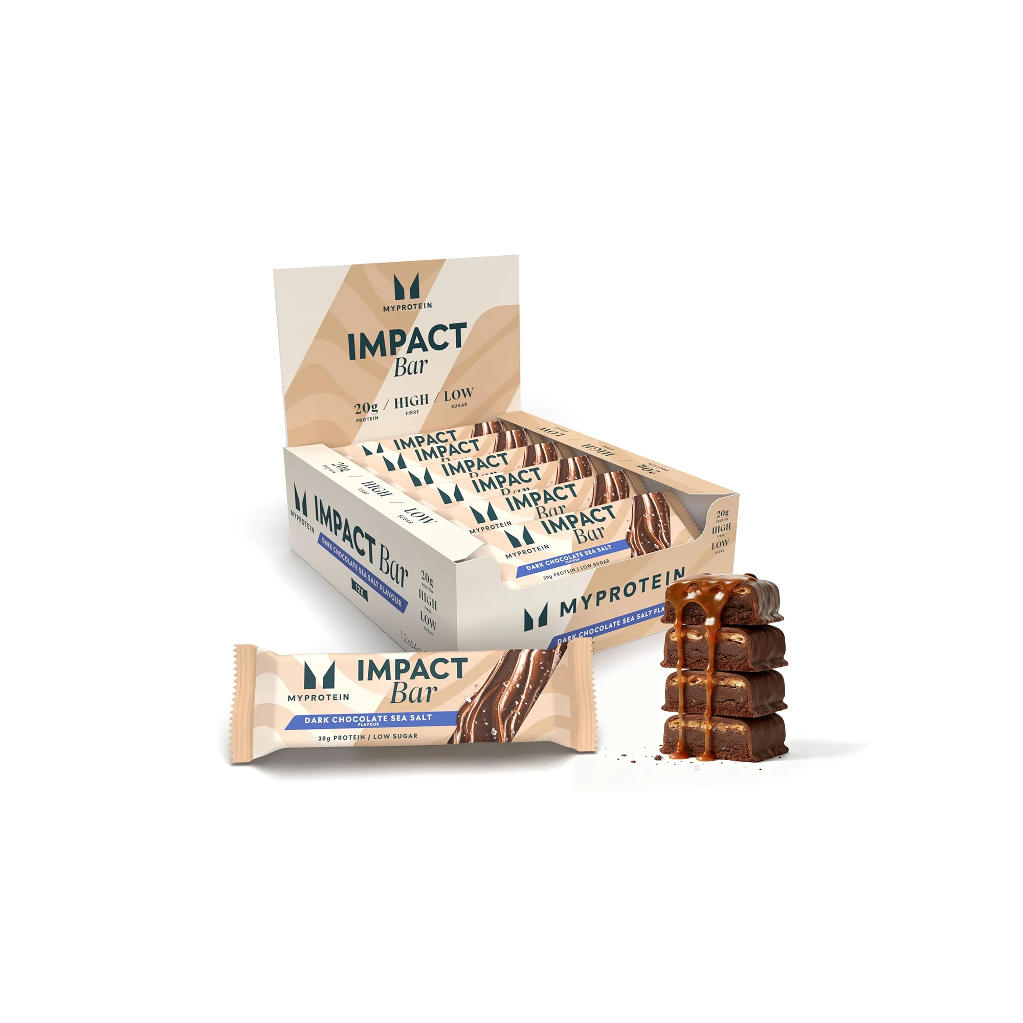 Baton Impact Protein Bar - 12 x 64g - Ciemna Czekolada z Solą Morską Obraz 1