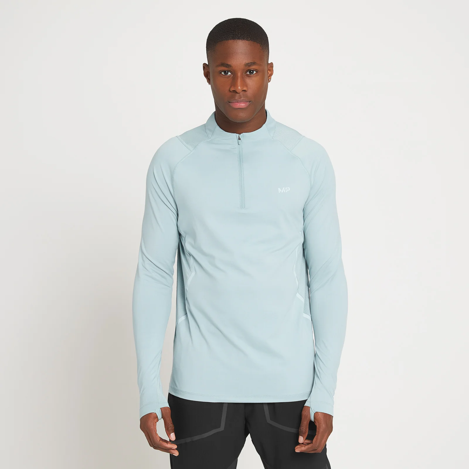 Męska bluza z suwakiem 1/4 z kolekcji Velocity MP – Ice Blue - XXS Obraz 1