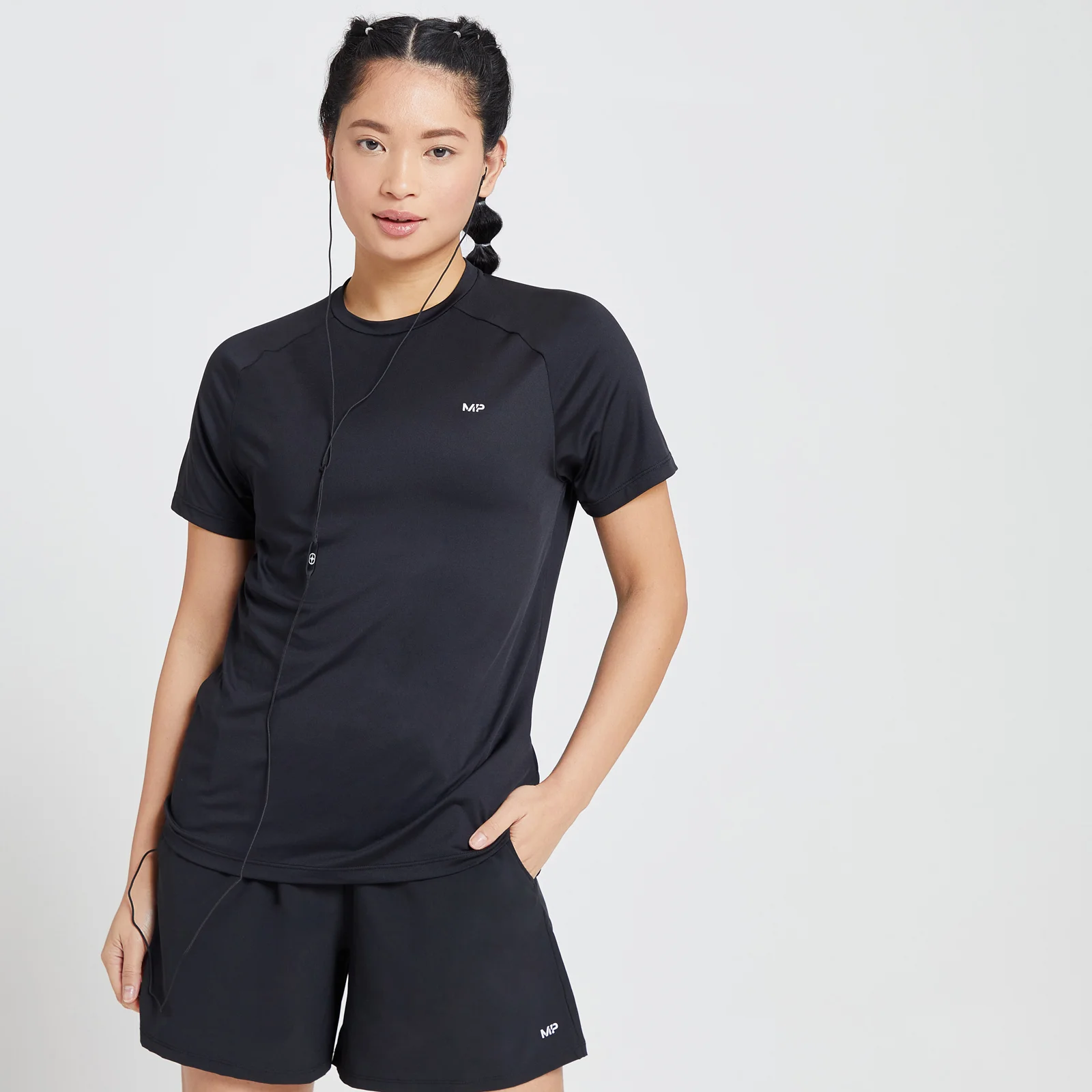 Damski T-shirt treningowy z kolekcji MP Run Life – czarno-biały - XXS Obraz 1