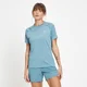 Damski T-shirt treningowy z kolekcji MP Run Life – Stone Blue / biały