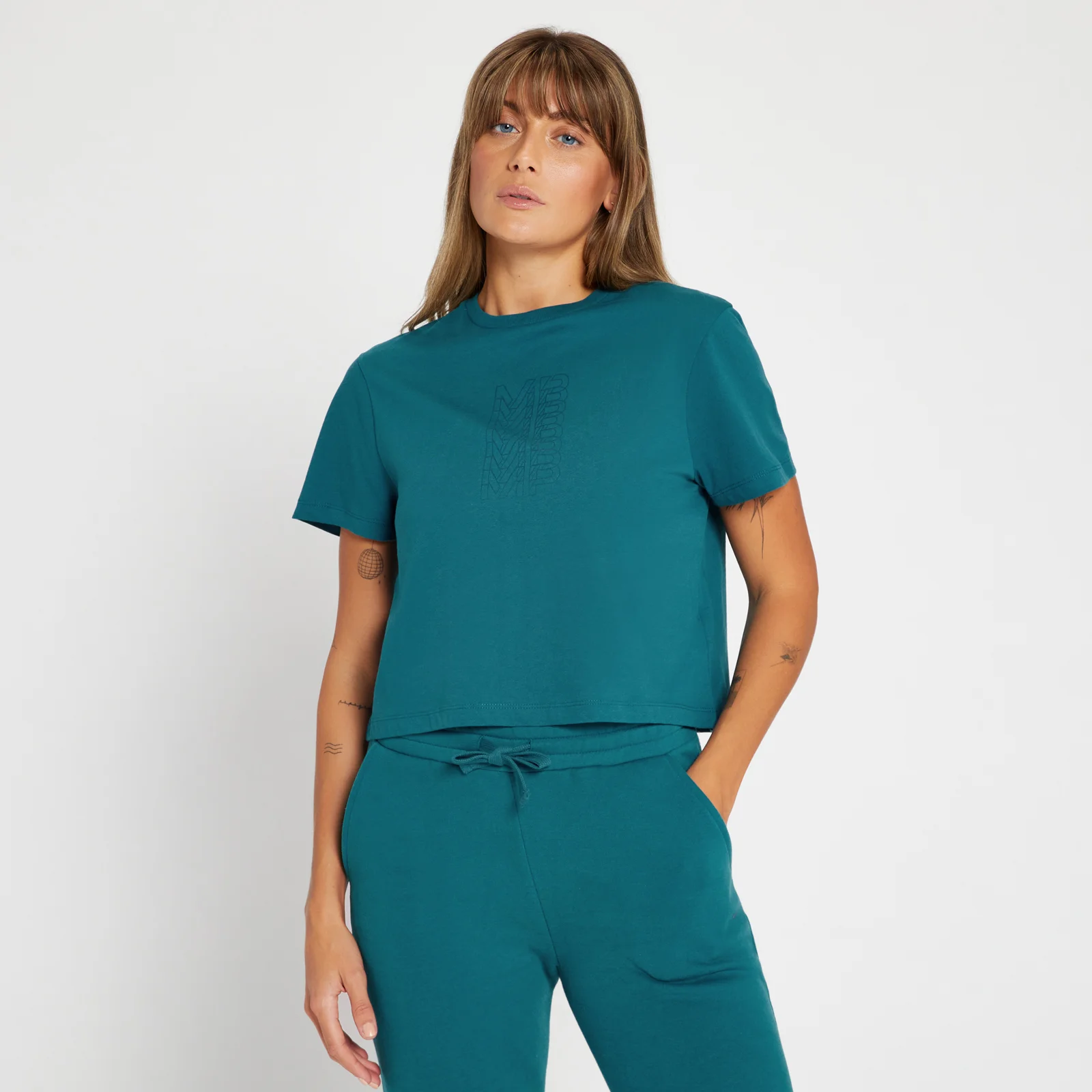 Damski krótki T-shirt z kolekcji MP – Deep Lake - XXS Obraz 1