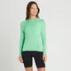 Damski T-shirt treningowy z długimi rękawami z kolekcji Performance MP – Ice Green Marl with White Fleck