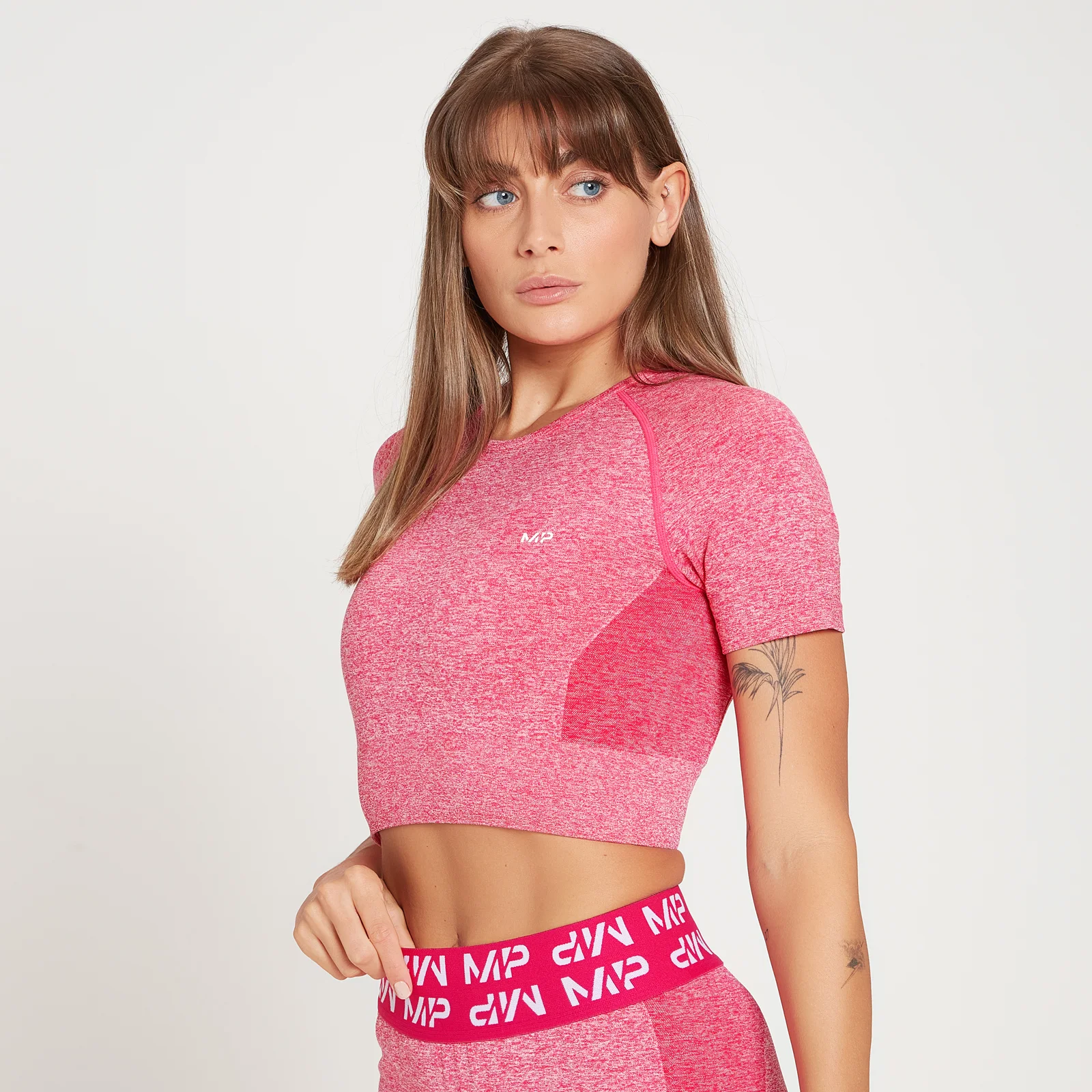 Damski krótki T-shirt z krótkimi rękawami z kolekcji Curve MP – magenta - XXS Obraz 1