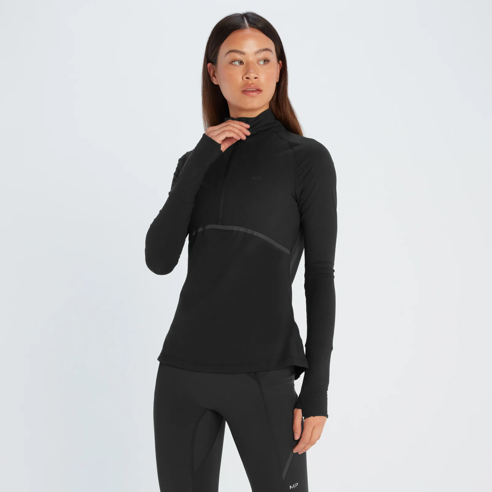 Damska bluza z suwakiem ¼ z kolekcji Velocity Ultra MP – czarna - XXS Obraz 1