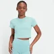Damski krótki, dopasowany do sylwetki T-shirt z kolekcji MP – Ice Blue