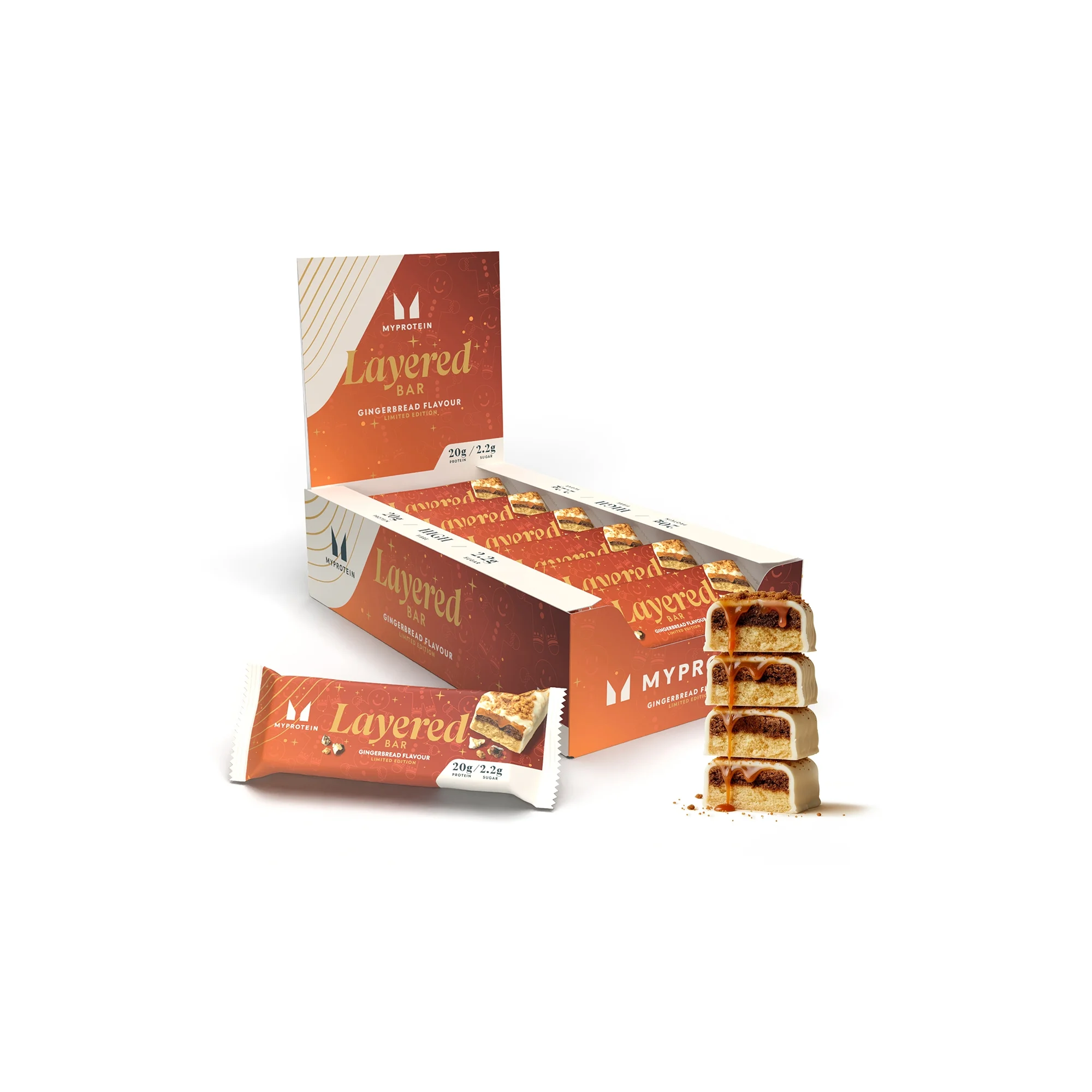 Layered Bar — smak piernikowy - 60g X 12Porcja - Gingerbread - Limited Edition Obraz 1