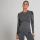 Damska bezszwowa koszulka z długim rękawem z kolekcji MP Dynamic Training – Washed Black