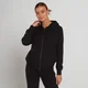 Damska bluza z kapturem zapinana na suwak z kolekcji MP Dynamic Training – Washed Black