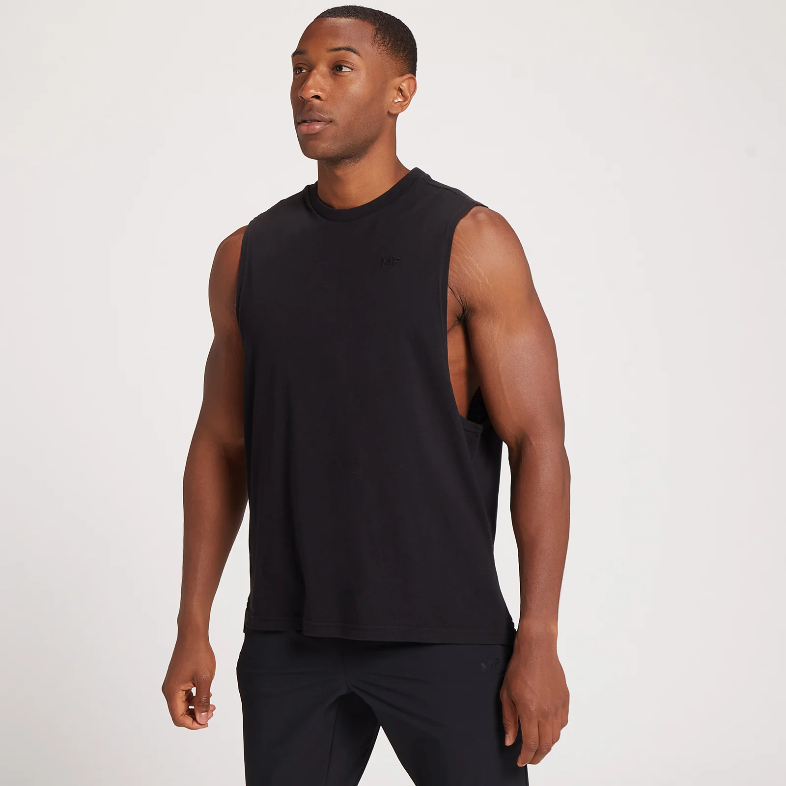 Męska koszulka bez rękawów z obniżonymi wycięciami na ramiona z kolekcji MP Dynamic Training – Washed Black - XXS Obraz 1