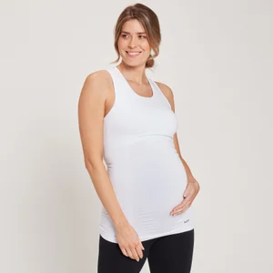 Bezszwowy bezrękawnik ciążowy z kolekcji MP – biały - Size XS