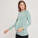 Bezszwowy T-shirt z długimi rękawami dla kobiet w ciąży z kolekcji MP – Ice Blue
