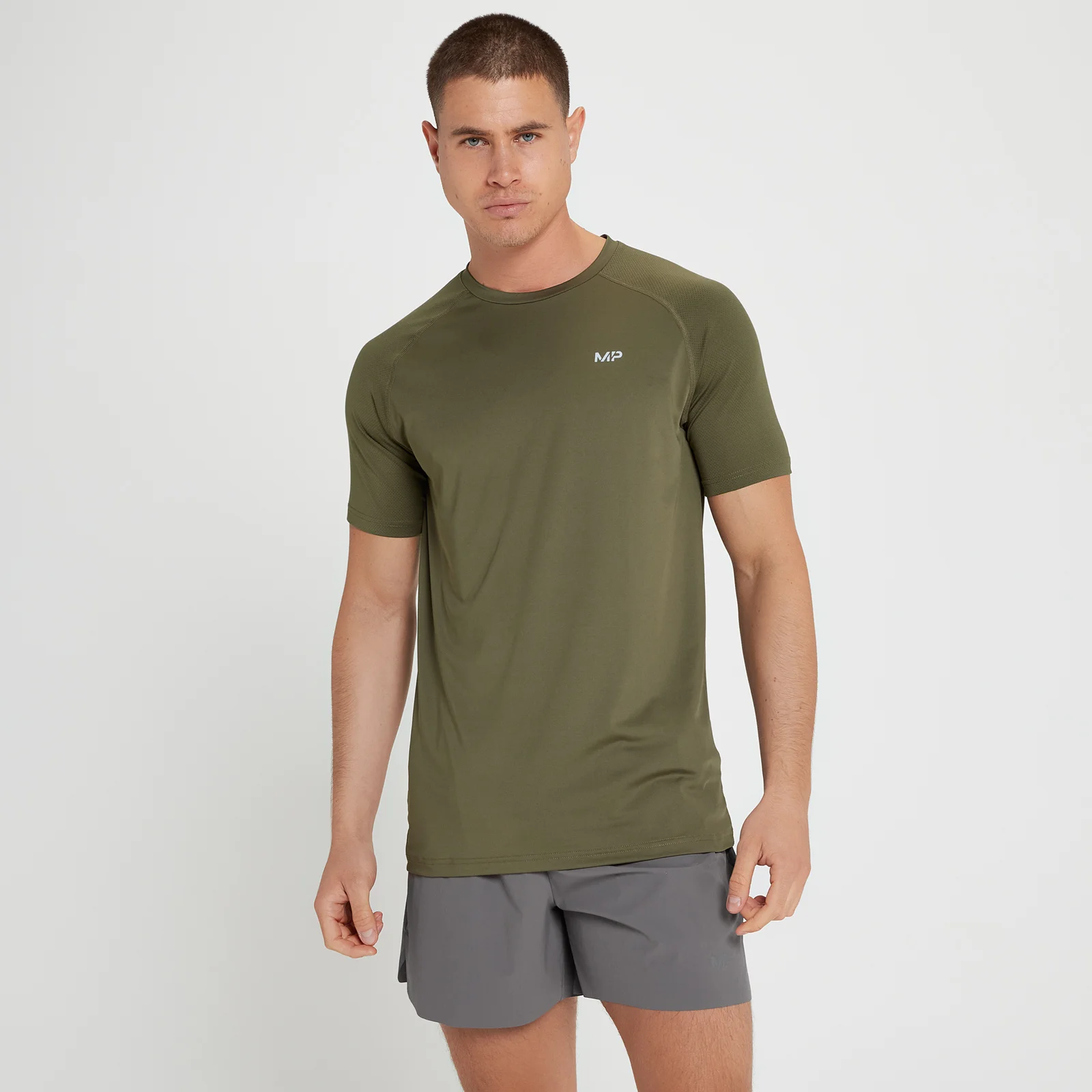 Męski T-shirt z krótkim rękawem z kolekcji Velocity MP – Army Green - XXS Obraz 1