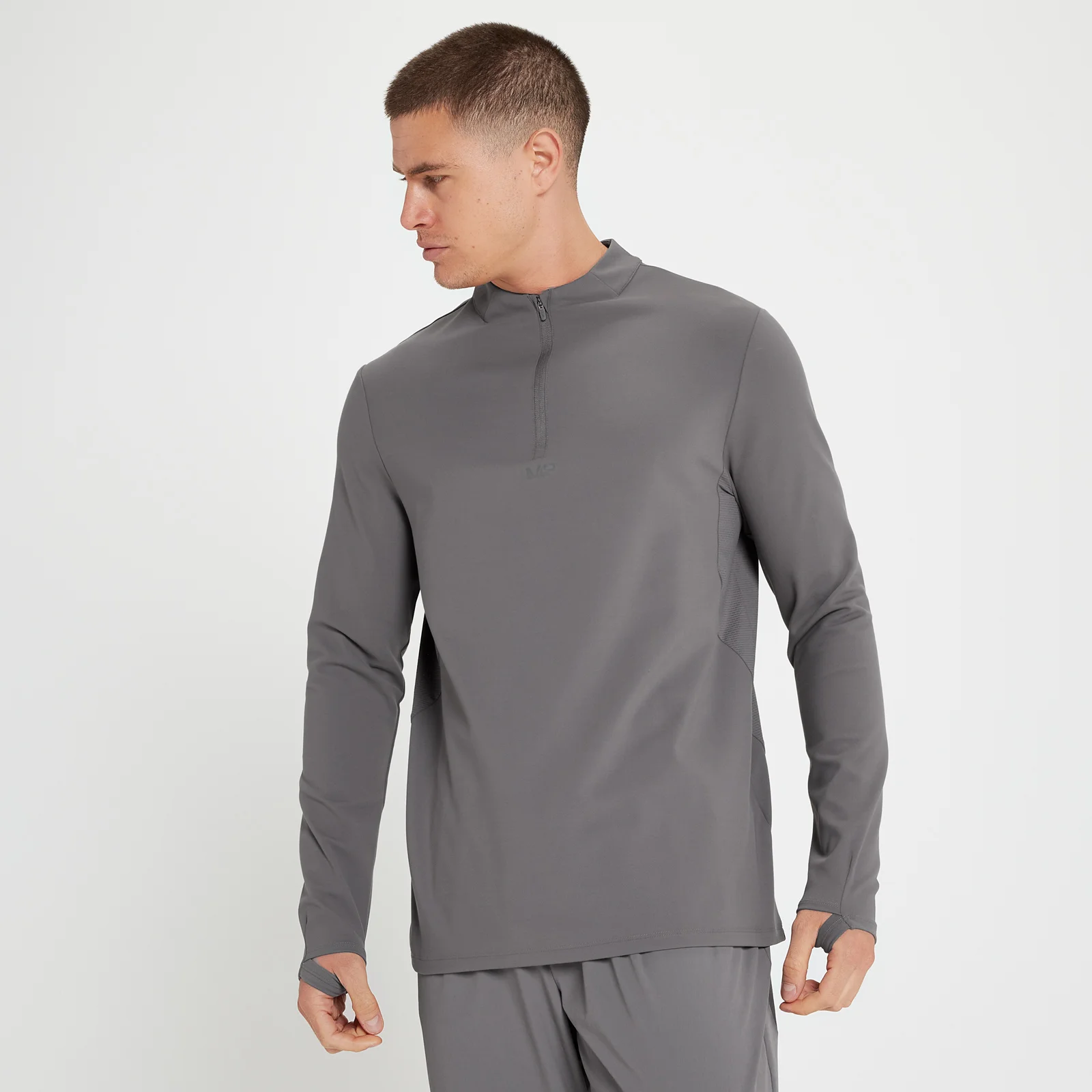 Męska bluza z suwakiem 1/4 z kolekcji Velocity Ultra MP – Pebble Grey - XS Obraz 1