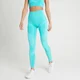Damskie legginsy bezszwowe z marszczeniem z kolekcji Impact MP – River Blue