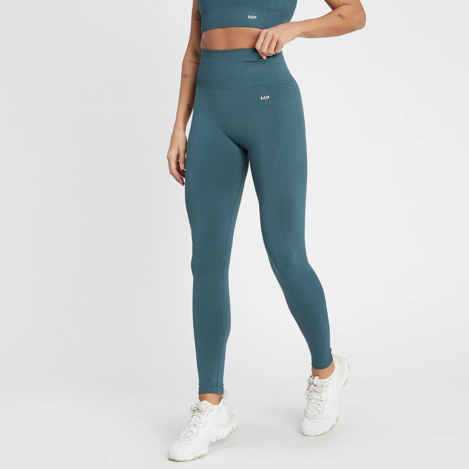 Damskie legginsy bezszwowe z kolekcji Tempo Ultra MP – Smoke Blue - XXS Obraz 1