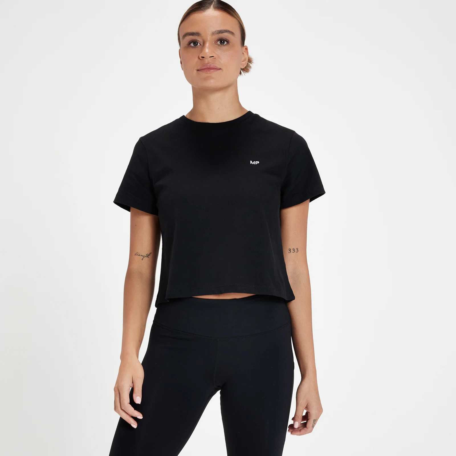 Damski krótki T-shirt z kolekcji Rest Day MP – czarny - XXS Obraz 1