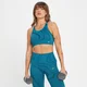 Damski bezszwowy stanik sportowy z kolekcji Tempo Wave MP – Teal Blue