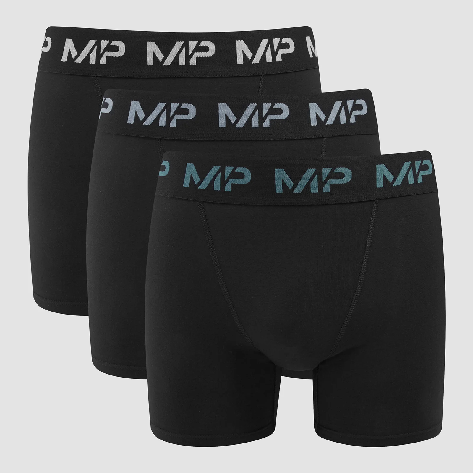 Męskie bokserki z kolorowym logo z kolekcji MP (trójpak) – czarne / Smoke Blue / Pebble Blue / Dusk Grey - XXS Obraz 1