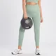 Damskie bezszwowe legginsy z prążkowanej tkaniny z kolekcji Tempo MP – Sage Grey