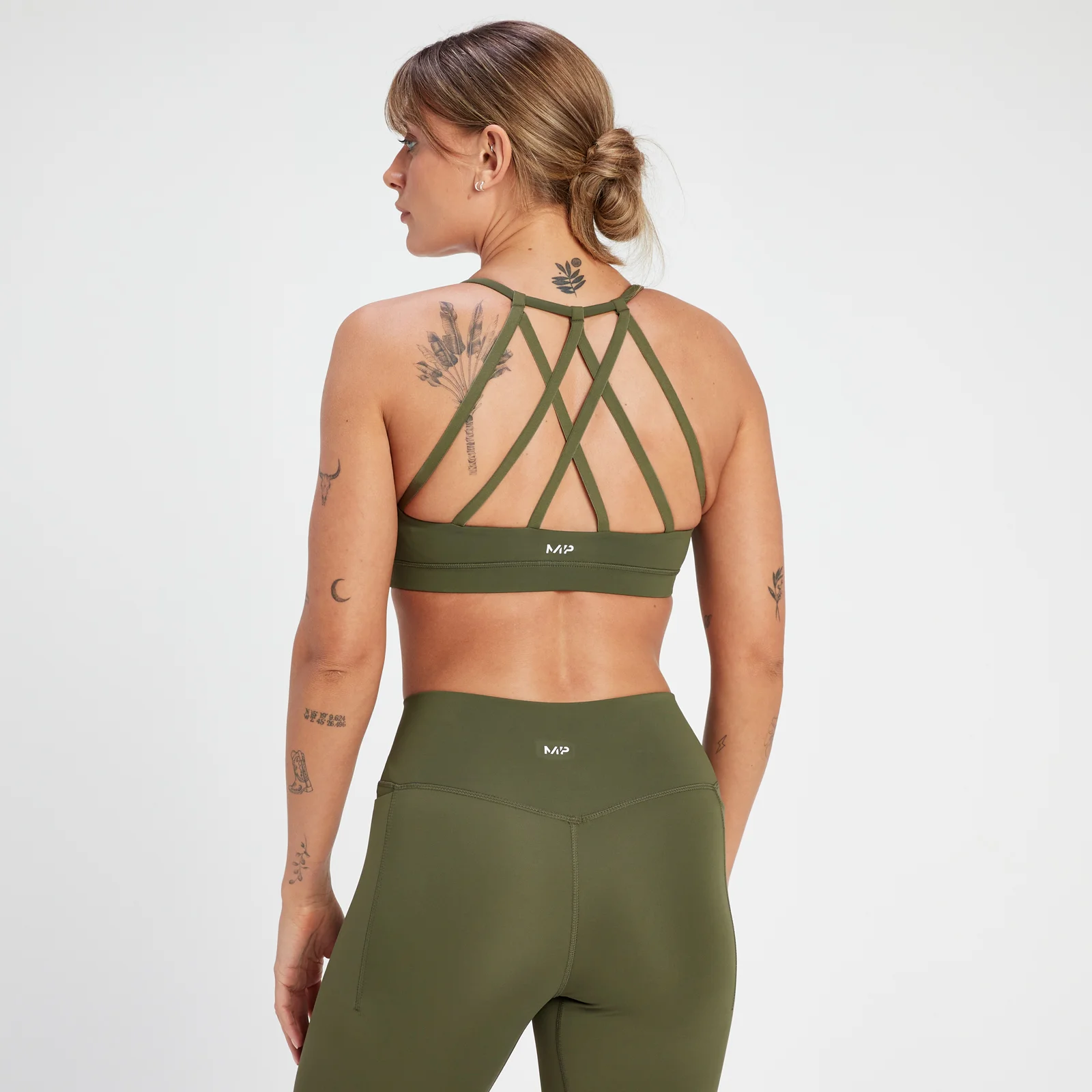 Damski stanik sportowy z paseczkami z kolekcji Adapt MP – Olive Green - XS Obraz 1